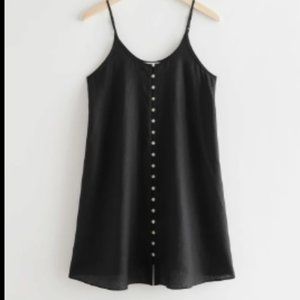 &Other Stories Buttoned Linen Mini Dress Large